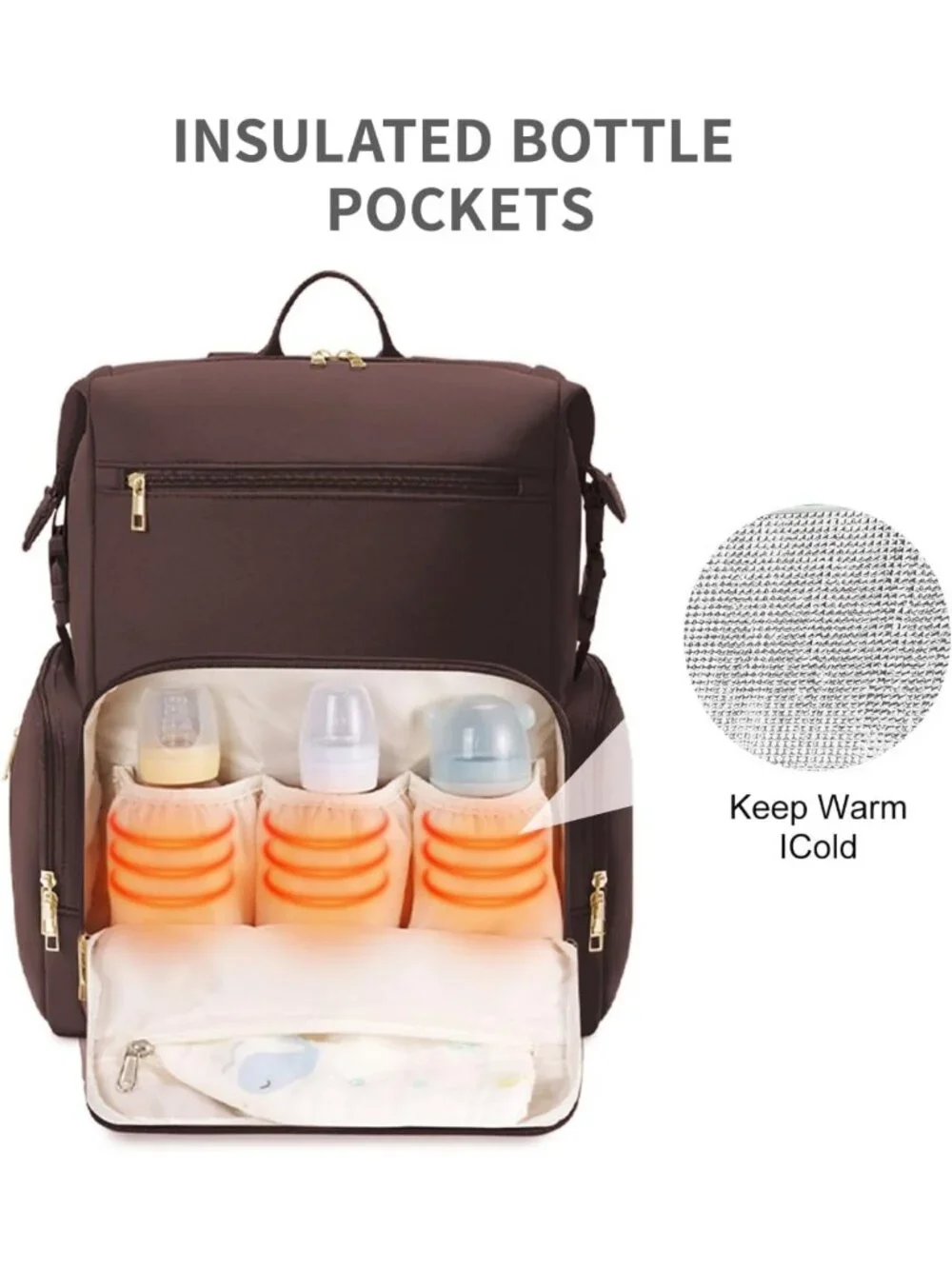 Stylish Neoprene Diaper Bag Backpack | Insulated Pockets & Changing Pad | Travel